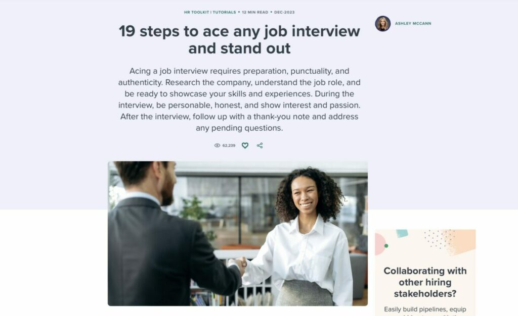 Workable Interview Tips Screenshot